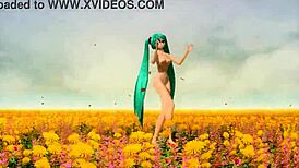 Hatsune miku and levan polka in nude project diva mod