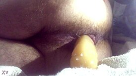 Anal dildo deep inside