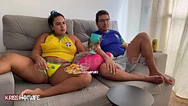 I felt so wild and slutty during the Brazil game, letting my desires run free as a horny wife.