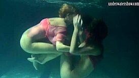 Russian teens Lilia and Natalia share underwater lesbian passion