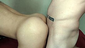 Blonde Stepmom with Big Tits Gives Wet Blowjob to Stepson's Monster Cock