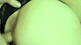 hot wife gets fucked doggystyle in tight jeans and takes cumshot on ass