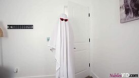 Stepbro cum going to haunt wet pussy with shy blonde deepthroat and creampie