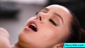 Beautiful Teen Brunette Masseuse Fucked Doggy Style