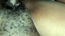 Husband fucks petite wife gently in missionary, cumming inside wet pussy.