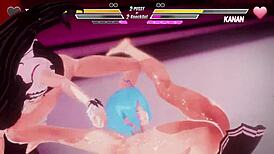 two lesbians battle with fingering and anal fucking in round seven