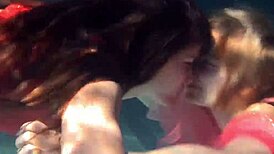 Russian teens Lilia and Natalia share underwater lesbian passion