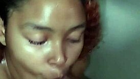 hot latina amateur gets detailed cumshot in hotel bathroom shower