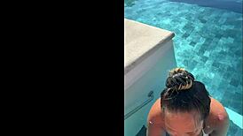 Public blowjob at infinity pool in Costa Rica