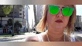 Blonde African Milf's Beach Lighthouse Solo Beauty Display