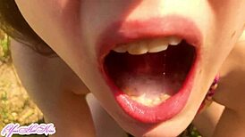 i gave a blowjob to my guy outdoors and swallowed his cum