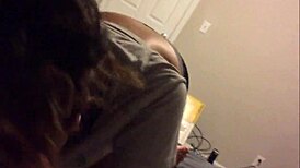 Amazing nerdie chocolate teen 18+ sucking cock passionately!