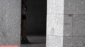 Jeny Smith strips naked in public with flashing and body art