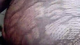 Pussylips holding dick inside with natural tits