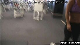 she says, 'check out my tits and ass flashing in the public gym'