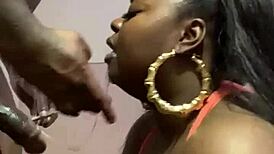 Picture this contrast: sloppy blowjob from a young, fat BBW milf that's wet and ebony