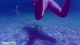 creampie whore swims underwater dripping wet