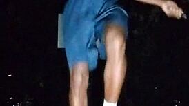 Beautiful Brunette Athlete Enjoys Relaxing Fitness Session In Usa Park Dorm Area