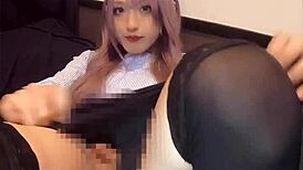 เลดี้บอยผมสีชมพูเสียวด้วยไหว้ก้น