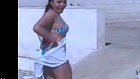 Filming my hot Brazilian friend in a striptease