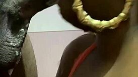 Picture this contrast: sloppy blowjob from a young, fat BBW milf that's wet and ebony