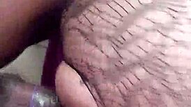 Pussylips holding dick inside with natural tits