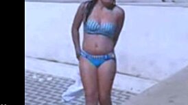 Filming my hot Brazilian friend in a striptease