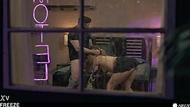 Tommy pistol accidentally freezes colleague and fucks her like a sex doll trailer