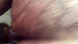 Pussylips holding dick inside with natural tits