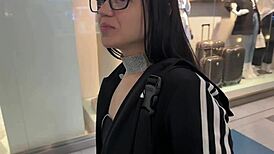 Meeting a fan at the mall leads to intriguing blowjob and ass licking session