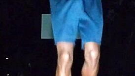 Beautiful Brunette Athlete Enjoys Relaxing Fitness Session In Usa Park Dorm Area