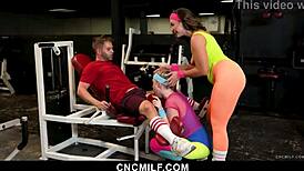Beautiful milf and teen 18+ got the best freeuse gym membership - cncmilf