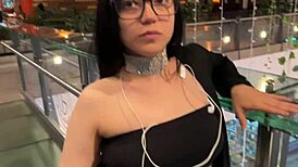 Meeting a fan at the mall leads to intriguing blowjob and ass licking session