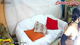 Hey, check out this sexy maid posing backstage with her big ass