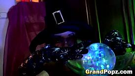 Reverse cowgirl blonde teen 18+ riding old stud