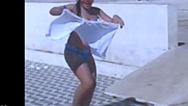 Filming my hot Brazilian friend in a striptease