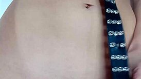 i'm spanking my pussy with a belt a little