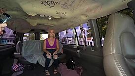 bangbros - sawyer kelly gets her shaved tight pussy stretched by a huge dick in the bang bus