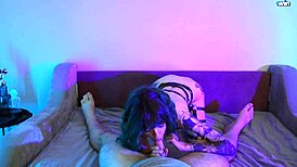 Skinny European Hottie Rides Passionately in Body Harness