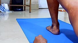 sexy thai small 18+ cock shemale rides and orgasms in the shower