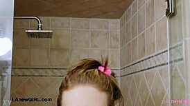 Radiant Teen Blonde Takes Shower After Casting Interview