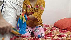 Indian Girlfriend Fucks Outdoors in Hotel Room