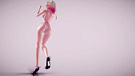 Apple Pie Wears Micro Bikini Skirt in MMD R18