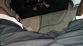 stroking my small cock while playing skyrim