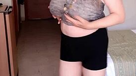 Maria Old Milf Bounces Huge Tits and Plays with Pussy