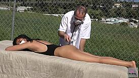 Dr. Grey gives a relaxing massage to the patient