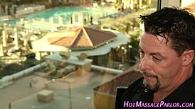 hot asian masseuse provides relaxing handjob service