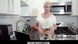 fucking my blonde chubby stepmom in kitchen doggystyle