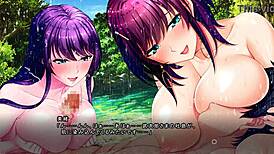 Nureru Kotou Shizuku and Mio Engage in Threesome Fucking and Titty Fuck