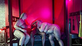 Sub slut gets double dommed! Livie Blainn and Jay Playhard rail Peggy De Ville hard!